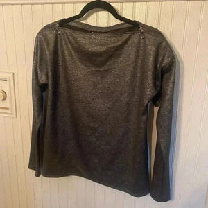 Worth New York silver metallic convertible blouse